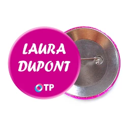 59 mm round name badge