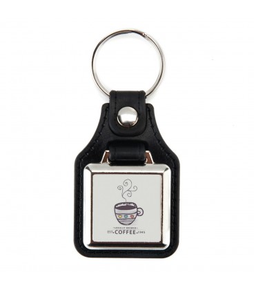Porte-clé simili cuir carré UMD-10 pour impression UV