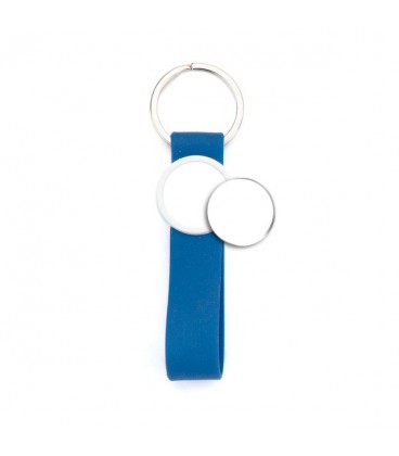 Chromed cashier silicone band keyring UARM-25-S for UV printig