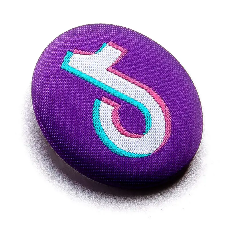 Chapas redondas textiles con aguja CH-Ø38 mm