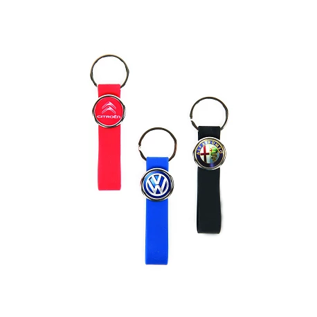 Llavero tira silicona ARM-25 con cajera cromada