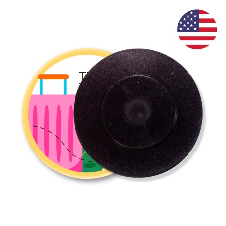 56 mm - 2 1/4 inches round button