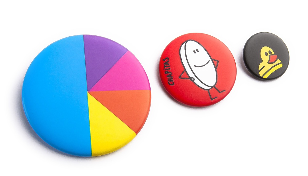 Chapas imán circulares con diferentes tamaños y diseños