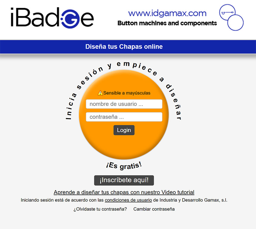 iBadg Login Page